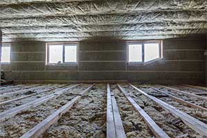 older insulation in a residential home attic