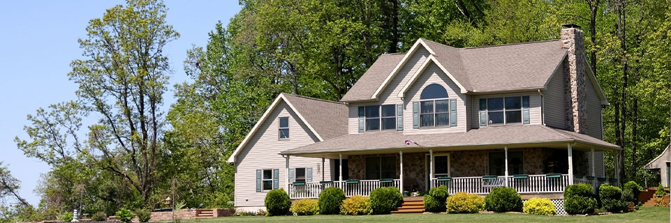 Modern rural home with porch
