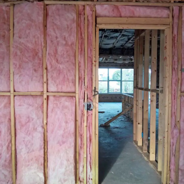 FIberglass wall insulation.