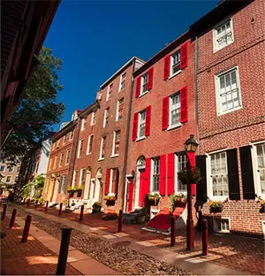 historic rowhouses in Philly